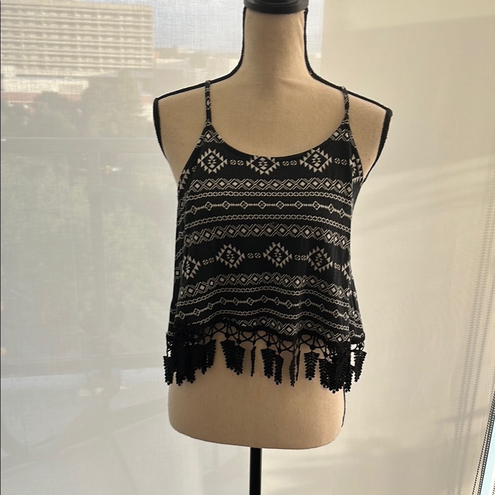 Charlotte Russe Black Embellished Crop Camisole